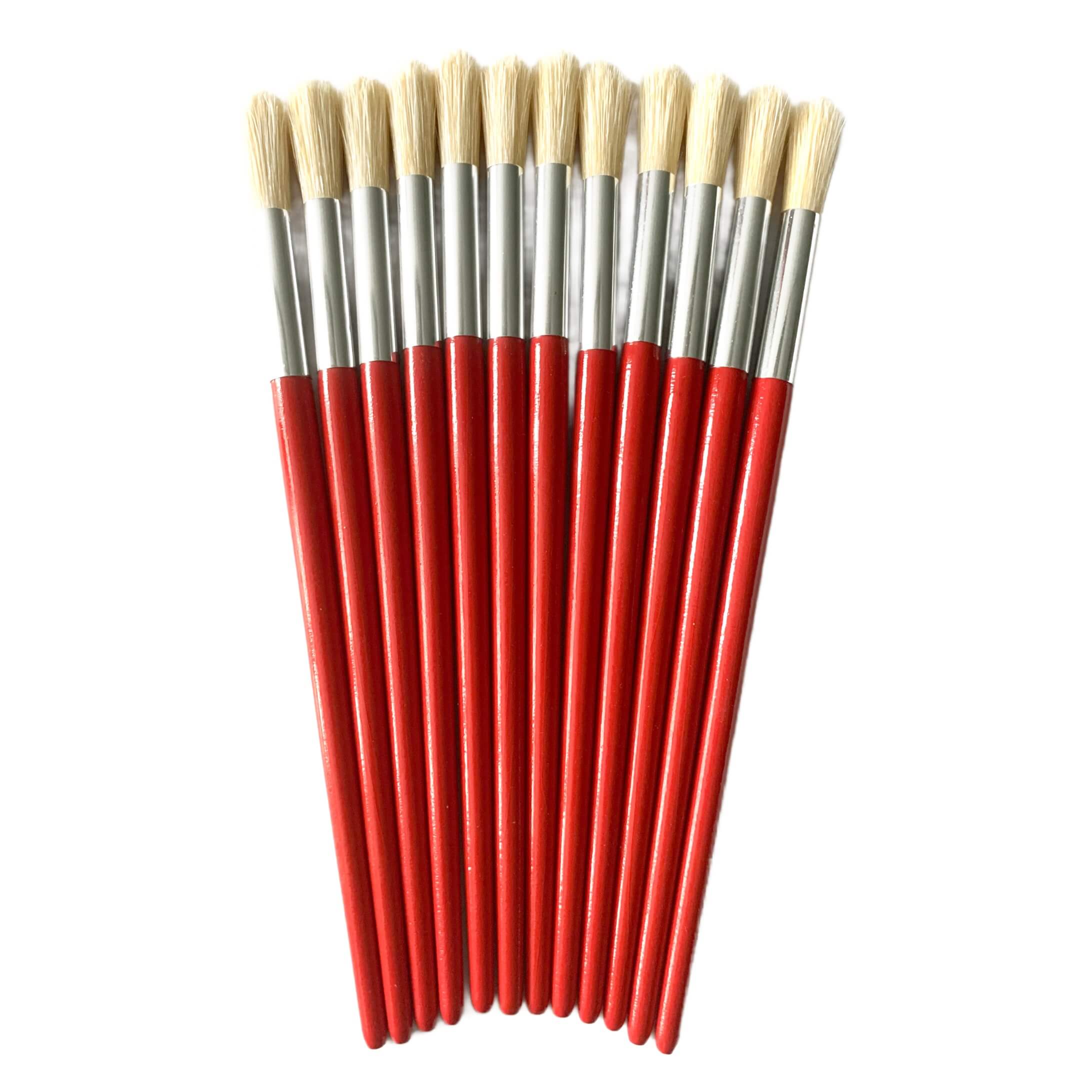 Экономичные красные деревянные ручки из щетины кабана круглые подсказки кисти для рисования